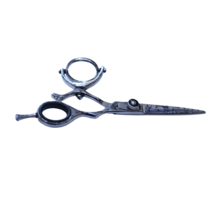 ScissorsDoctor Black Damascus Hairdressing Scissor – Rotating Thumb Ring